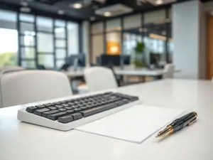 Kolorowe karty edukacyjne i drewniane litery na biurku w bibliotece, idealne do nauki synonimów.